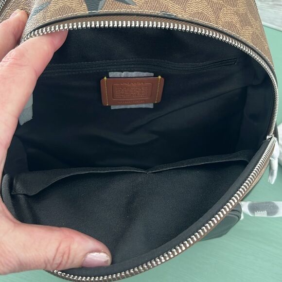 Coach Court Backpack In Signature Canvas With Bow Print Bag Purse - Picture 8 of 16